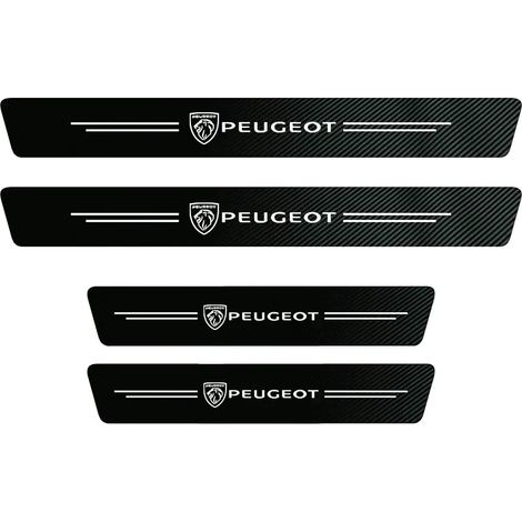 (4 pièces, compatibles Peugeot) Autocollants de protection de seuil de porte et de hayon pour Peugeot 208, 3008, 308, 2008, 207, 107, 508, 607, 106, 406, 407, 307, 206 et 301 (1/4)