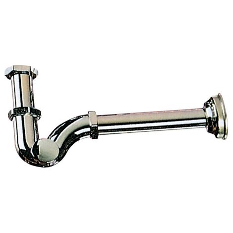 Siphon A tube en S en laiton chromA raccord 1 "1/4 sans drain pour lavabo bidet