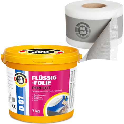 HALBAU Dichtset für Duschabdichtung Bad Abdichtung Dichtband Flüssigfolie 7kg H10 (1/5)