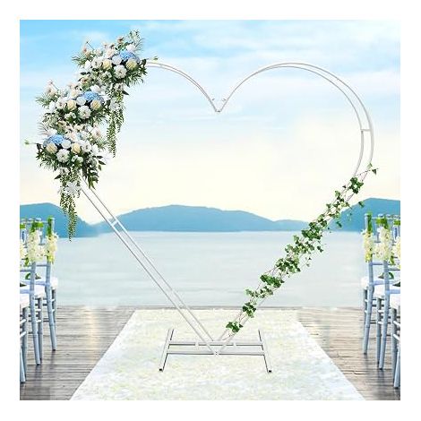 Arche de mariage en forme de cœur - Support pour arche de mariage - Décoration autonome - Support de fleurs - Arche de fleurs - Cadre décoratif pour plantes (1/5)