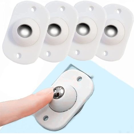 TRADE SHOP - Set Di 4 Mini Ruote Rotelle Girevoli A Sfera Autoadesive Per Mobili Scatole Portaoggetti - (1/5)
