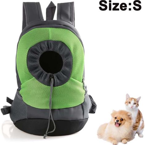 Sac à Dos Pour Animal De Compagnie - Sac Porteur Avant Respirant Avec Ouverture Tête Sortie - S ou M - Pour Chiens Et Chats Jusqu'à 8 Kg (1/5)