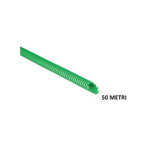 Tubo corrugato 750N verde autoestinguente PV UV fi 25/19 ECTC1525VE /50m/