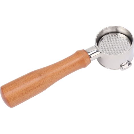 51 mm 2-ohriger Filterhalter, bodenlos, für Kaffeemaschine, kompatibel mit der Kaffeemaschine EC0310, Ausführung E, komplett aus Holz, Farbe: Säurerot. (1/5)