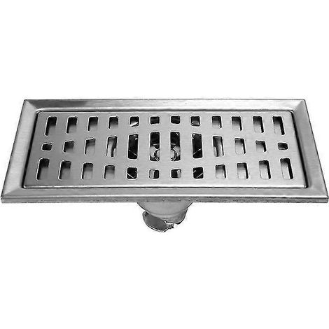 Grille d'évacuation de douche en acier inoxydable, 20 cm x 10 cm (1/5)
