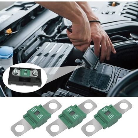 Lot de 3 fusibles AMI/Midi 40 A à haut courant boulonné, supports et fusibles midi boulonnés à courant élevé, accessoires de voiture, fusibles à vis MEGA/AMG/ANM universels pour voitures, (1/4)