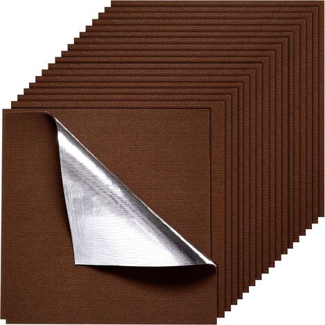 Dalles de Moquette Autocollantes 61x61 cm Lot de 20 Revêtement Sol Poils Ras Marron Foncé 7,4 m² Salon Bureau (1/5)