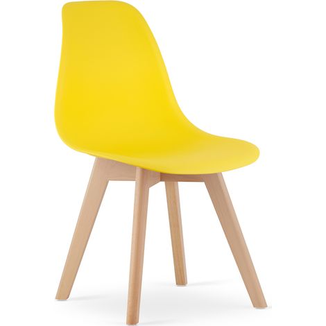 Chaise - Leobert - Kito - Jaune/Pieds Naturels - 46 X 54,5 X 80 Cm (1/5)