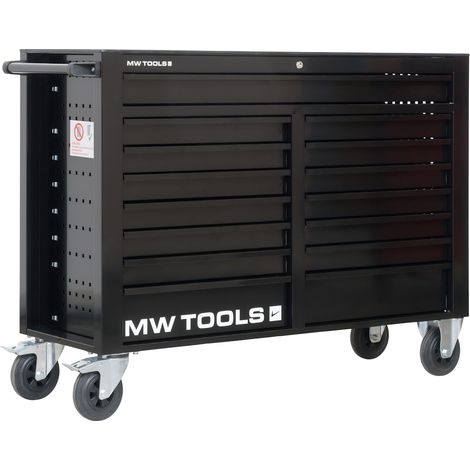 Mw Tools – Servante d'atelier 15 tiroirs XXL 1415 mm – Acier soudé verrouillable – Roues pivotantes 125 mm – Charge 40 kg par tiroir – GW115B (1/5)