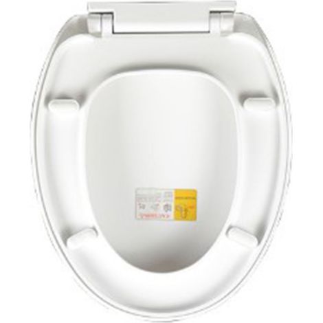 [Asiento de inodoro] Asiento de inodoro elevado fabricado en polipropileno blanco con mecanismo de cierre suave, de rápida instalación para uso doméstico – 455 x 365 mm (1/5)