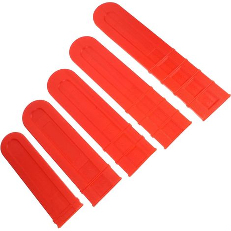 Étui de Protection en Plastique Rouge pour Guide Chaîne de Tronçonneuse, Résistant aux Intempéries, Lot de 5 Pièces, Compatible 12-20 Pouces Couleur Aléatoire (1/5)