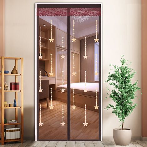 SABIR Moustiquaire porte balcon, moustiquaire porte aimantée moustiquaire magnétique rideau anti insectes, pas de perçage, fixation adhésive idéale pour porte balcon, porte de cave et porte fenêtre 80 (1/3)