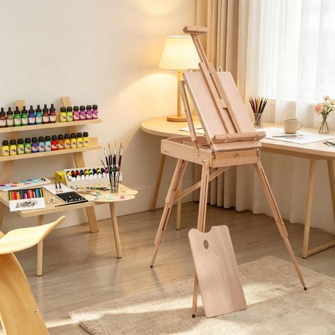 Elegante caballete de estudio, caballete plegable, estuche portátil para caballete, caballete de pintura (1/5)