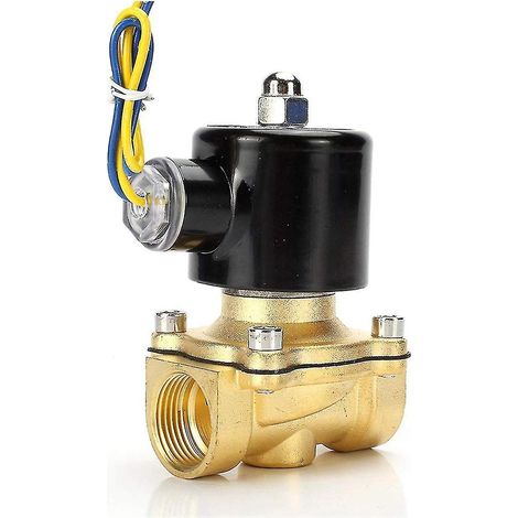 Magnetventil aus Messing, 1/2 Zoll, 12 V pneumatisches Ventil für Wasser, Luft, Erdgas, Kraftstoff, elektronischer Rohrleitungsschalter (1/5)
