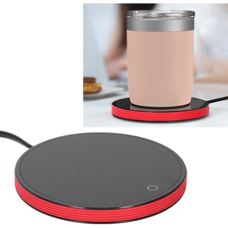 Sous-verre isotherme pour tasse à café/tapis chauffant/support pour tasse à eau/chauffe-tasse/chauffe-thé/chauffe-café de bureau/norme américaine 110 V rouge (1/5)