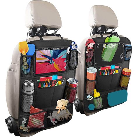 Autositz-Organizer mit mehreren Fächern, 41x61cm Anti-Stoß-Rückenprotektor, seitliches Staufach mit Tablet-Halterung, Schutzhülle für SUV und Limousine. (1/5)