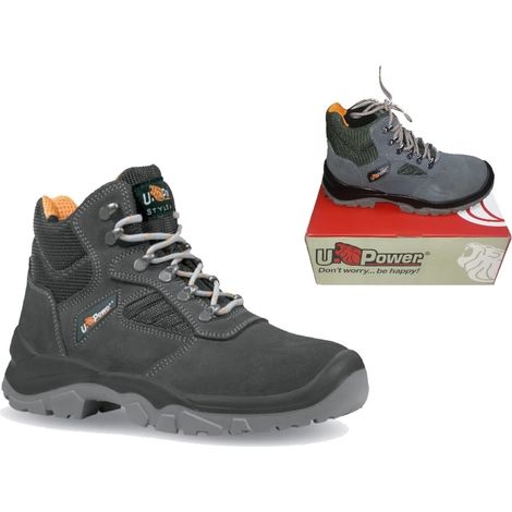 UPOWER SCARPE DA LAVORO ANTINFORTUNISTICHE ALTA SCAMOSCIATA SP1 SRC MOD. REAL n. 39