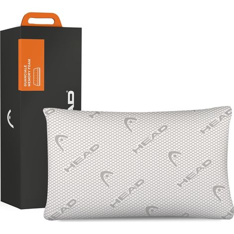 Oreiller Ergonomique Cervical Doux Ajouré, Oreiller Memoire Forme Antistatique, Coussin Memoire Forme avec Taie Lavable Antiacarien 42x72, Blanc/Grey (1/5)