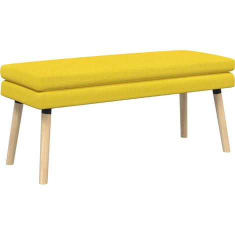 Double-Layered Bench Light Yellow 110 x 40 x 47 cm Fabric vidaXL