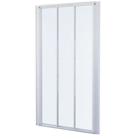 ONDEE ZEN - Porte de douche MISSI - Coulissante 3V - Finition Blanc - 90x185cm