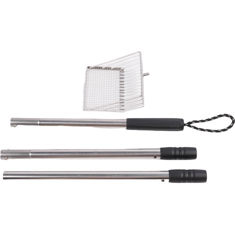 Pala extensible Toivize para recoger excrementos, con malla fina, de acero inoxidable 304, para gatos y gallineros. (1/5)