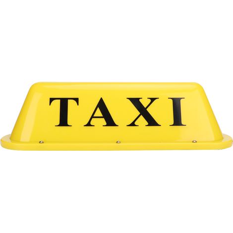 Panneau lumineux magnétique LED 12V pour taxi avec allume-cigare (boîtier jaune) (1/5)