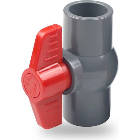 Válvula de bola de PVC de 40 mm, accesorios de cierre de control de flujo de plástico, conector de tubería de PVC para manguito adhesivo y accesorios (4 piezas) (1/5)