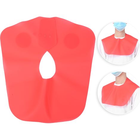 Cape de coiffure en silicone lavable pour salon et maison - Rouge