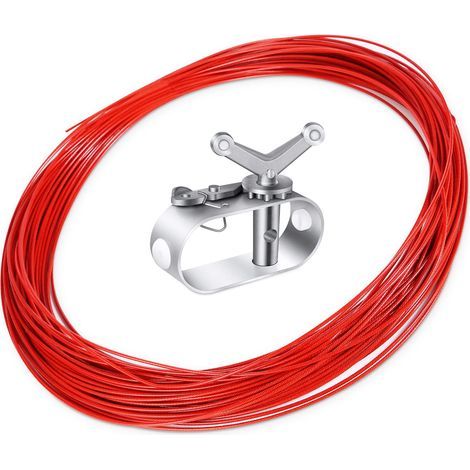 Câble Tendeur Bâche Piscine et Treuil, 30m Sangle Bache Piscine Fixe Fil et Cliquet Tendeur de Câble pour Sécuriser Les Couvertures de Piscines Hors Sol Hiver (Rouge 1 Pièces ) (1/5)