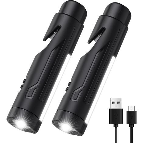 Outils d'évasion de voiture, brise-vitre, coupe-ceinture de sécurité, lampe torche de voiture, équipement tactique automobile 5 en 1, chargement USB, conception magnétique, accessoires d'autodéfense d (1/4)