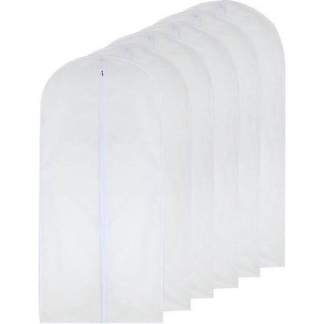 Housse à vêtements transparente 60 x 120 cm (24 x 48 pouces) - Housse pour costume long - Anti-mites - Blanche et respirante (1/5)