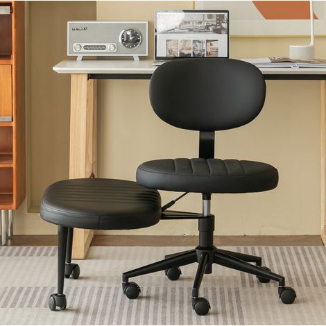 Buerostuhl ergonomisch mit Fussstuetze 360 Grad Schwarz OKMYHOME (1/5)
