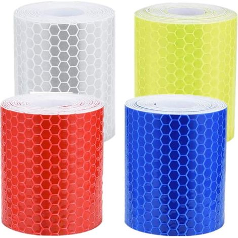 4 Le Volume Ruban Auto-AdhéSif RéFléChissant, Bande réfléchissante à Haute visibilité pour Avertissement de sécurité pour Voiture Moto Vélo Casque (3M) (1/5)