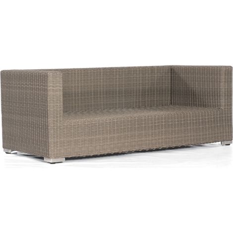 Sonnenpartner 2-Sitzer Lounge-Sofa Residence Aluminium mit Polyrattan stone-grey inklusive Kissen Lo (1/5)