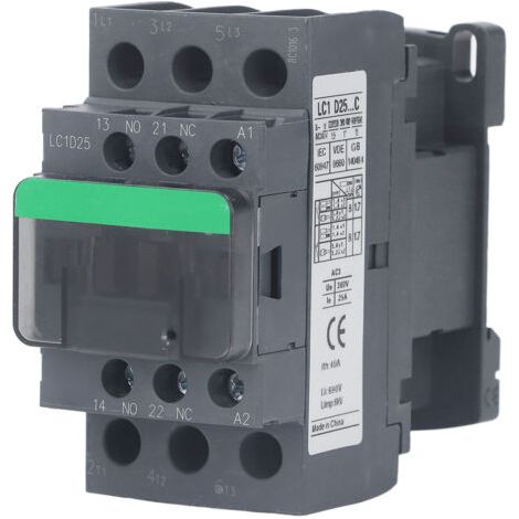 Contacteur AC de Remplacement LC1D25, Bobine de Cuivre Sûre, Haute sensibilité, Contacteur AC, Résistant aux Hautes Températures, Forte capacité de pour un Usage Industriel (1/5)