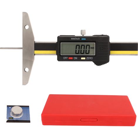 Outil numérique de jauge de profondeur de bande de roulement de pneu LCD avec Conversion en pouces MM Portable pour voiture camion SUV moto Bus 0-50mm/0-1,97 pouces