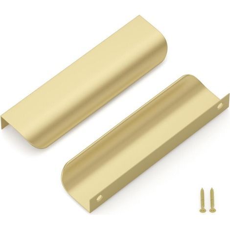 Lot de 10 Poignées de Meuble Cuisine Dorées Poignées Dorées Entraxe 128mm Poignées Cachées Poignées Placard Poignée Meuble Doré Poignée Armoires