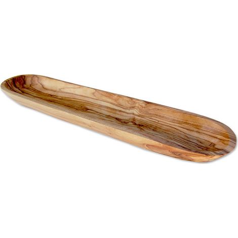 Coupe à baguette et olives en bois d'olivier plat de service et vide-poches 30 cm - PANGIVO (1/5)