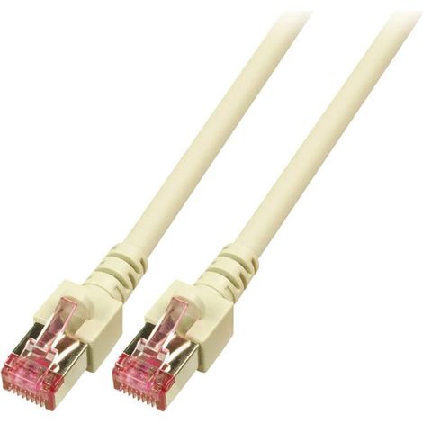EFB Elektronik RJ45 Câble réseau, câble patch CAT 6 S/FTP 3.00 m gris ignifuge, sans halogène, avec cliquet dencastreme (1/4)