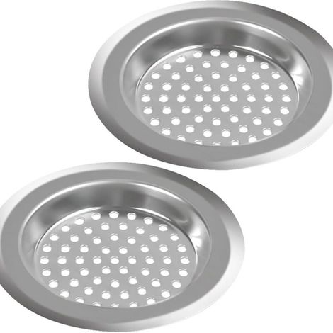 [NEVER USED] 2-Piece Sink Strainers: Stainless Steel, 76mm – For Kitchen & Bathroom (Sink)