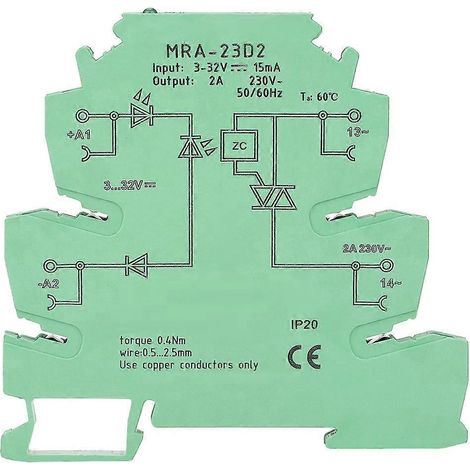 MRa 23D2 Ultradünnes 6,2-mm-Halbleiterrelaismodul, Eingang 3–32 V DC (1/4)