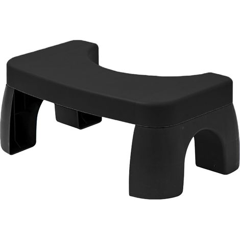 Tabouret de Toilette Anti-Dérapant pour Améliorer la Posture - Tabouret Accroupi en PP pour Bureau Noir (1/5)