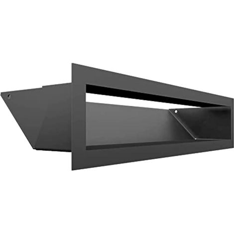 KRATKI griglia di ventilazione AIR  Griglia aria calda 9 x 40 cm  Grafite  Griglia di scarico per ventilazione camino  Presa d'aria con un angolo di 45 gradi  resistente al surriscaldamento
