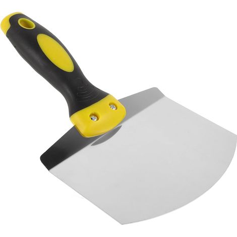 Grattoir Mural Courbé Demi-rond en Acier Inoxydable Argenté Outil pour Cloisons Sèches, Usage de Lissage du Plâtre, Forme Semicirculaire, Résistant à L’usure (1/5)