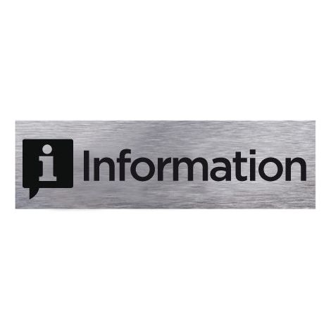 Pictogramme INFORMATION (Q0086).- Adhésif aspect aluminium brossé -