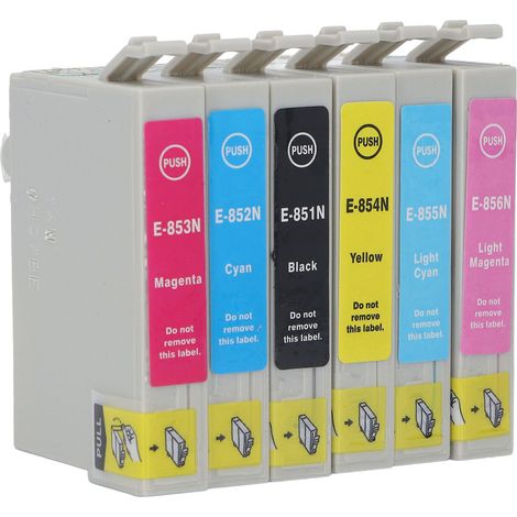 Cartouche d'encre BK CMY LC LM 6 couleurs, accessoire d'impression pour papier photo et documents T0851N T0852N T0853N T0854N T0855N T0856N (1/5)