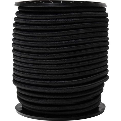 Cordon élastique noir 4mm x 50 mètres sur bobine (1/4)