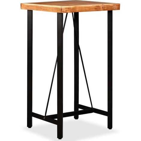 Table haute Table de bar - Mange-Debout Bois massif d'acacia 60x60x107 cm BV312934 - BonneVie (1/5)