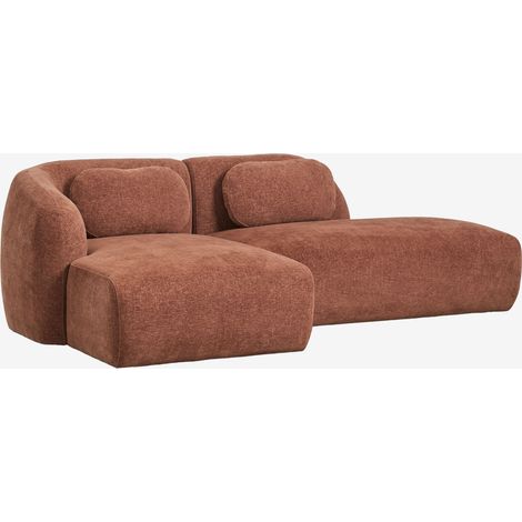 SKLUM Modulares Ecksofa links 2-teilig mit Recamiere rechts aus Chenille Coquette                                   