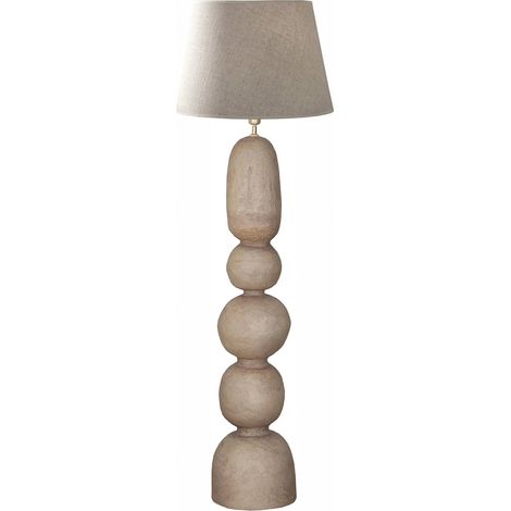 lampe sur pied en papier mâché marron style naturel élégant - marron naturel et beige doux (1/3)